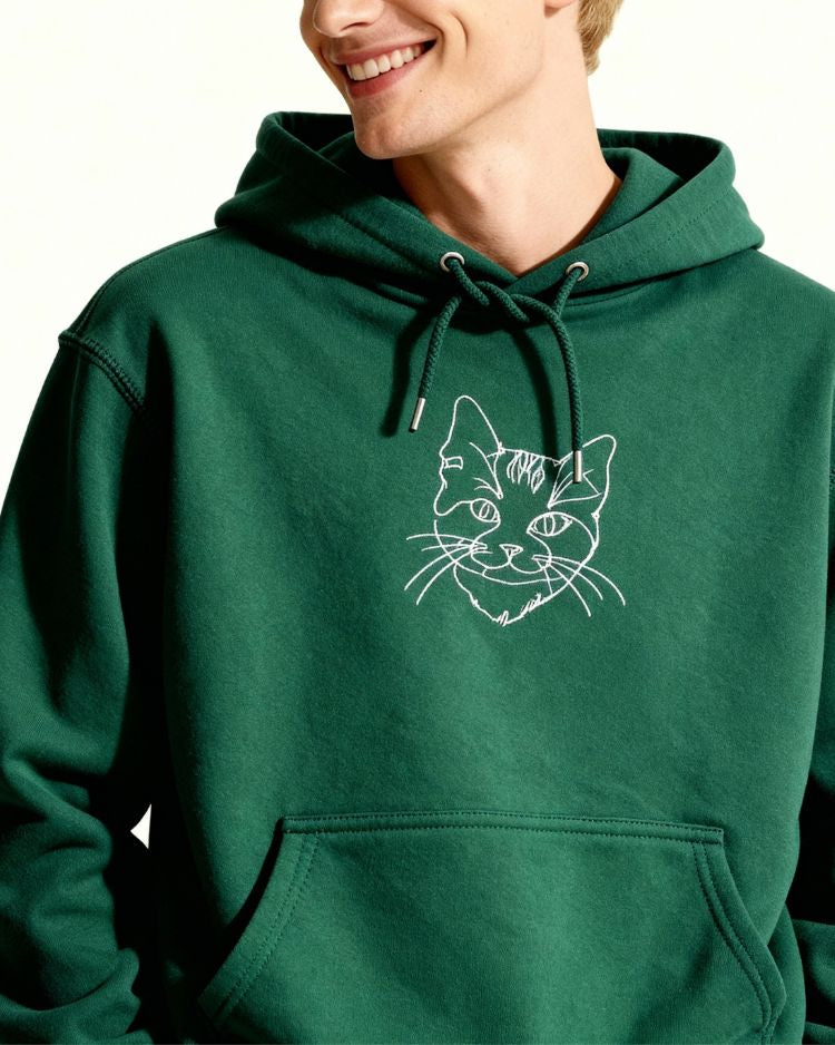Embroidered One-Line Hoodie