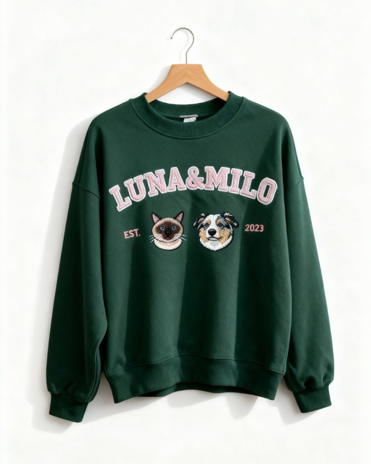 Embroidered University Sweater