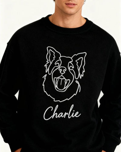 Embroidered One-Line Sweatshirt
