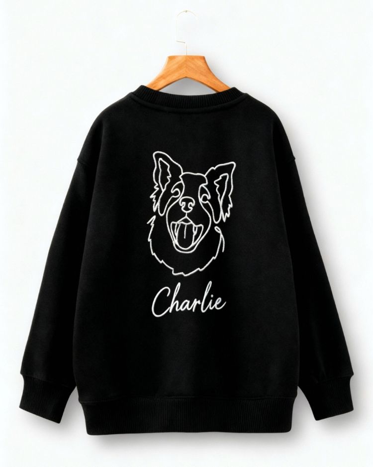 Embroidered One-Line Sweatshirt