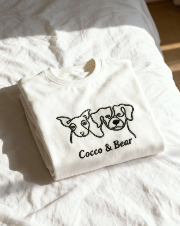 Embroidered One-Line Sweatshirt