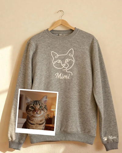 Embroidered One-Line Sweatshirt