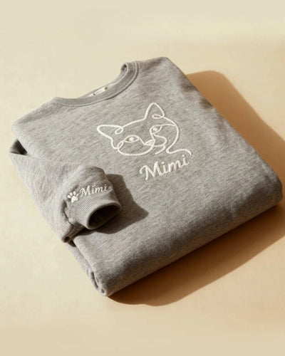 Embroidered One-Line Sweatshirt